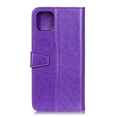 Leather Case Stands Flip Cover T28 Holder for Xiaomi Mi 11 Lite 4G Purple