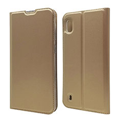 Leather Case Stands Flip Cover U01 Holder for Samsung Galaxy A10 Gold