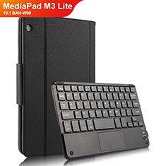 Leather Case Stands Flip Cover with Keyboard for Huawei MediaPad M3 Lite 10.1 BAH-W09 Black