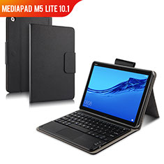 Leather Case Stands Flip Cover with Keyboard for Huawei MediaPad M5 Lite 10.1 Black