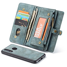 Leather Case Stands Flip Cover Z02 Holder for Huawei P30 Lite Cyan