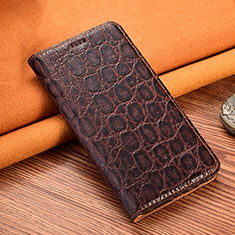 Leather Case Stands Flip Cover Z07 Holder for Apple iPhone 14 Pro Max Brown