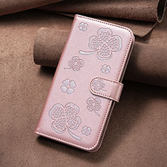 Leather Case Stands Flip Flowers Cover Holder BF2 for Huawei Honor 90 5G Rose Gold