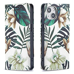 Leather Case Stands Flip Flowers Cover Holder for Apple iPhone 13 Mixed