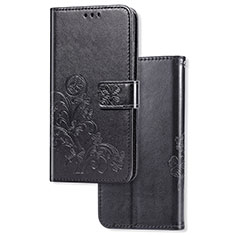 Leather Case Stands Flip Flowers Cover Holder for Google Pixel 4 XL Black
