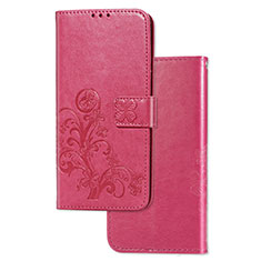 Leather Case Stands Flip Flowers Cover Holder for Samsung Galaxy M80S Red