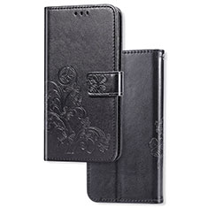 Leather Case Stands Flip Flowers Cover Holder for Samsung Galaxy S10 Lite Black