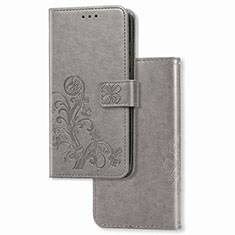 Leather Case Stands Flip Flowers Cover Holder for Samsung Galaxy Z Fold2 5G Gray