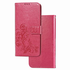 Leather Case Stands Flip Flowers Cover Holder for Samsung Galaxy Z Fold2 5G Red