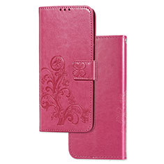 Leather Case Stands Flip Flowers Cover Holder for Sony Xperia 1 Red