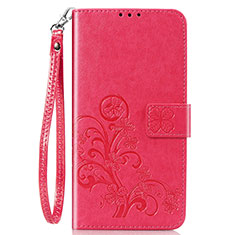 Leather Case Stands Flip Flowers Cover Holder for Sony Xperia 8 Red
