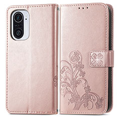 Leather Case Stands Flip Flowers Cover Holder for Xiaomi Mi 11X Pro 5G Pink