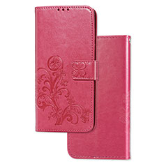 Leather Case Stands Flip Flowers Cover Holder for Xiaomi Mi Note 10 Lite Red