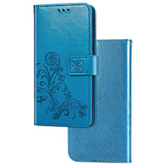 Leather Case Stands Flip Flowers Cover Holder for Xiaomi Redmi 10A 4G Blue