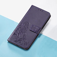 Leather Case Stands Flip Flowers Cover Holder S03D for Huawei Honor 90 5G Purple