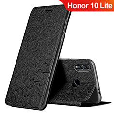 Leather Case Stands Flip Holder Cover for Huawei Honor 10 Lite Black