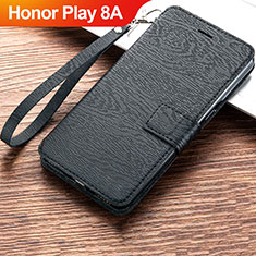 Leather Case Stands Flip Holder Cover for Huawei Honor Play 8A Black