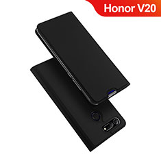 Leather Case Stands Flip Holder Cover for Huawei Honor V20 Black