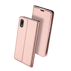 Leather Case Stands Flip Holder Cover for Huawei Y7 (2019) Rose Gold