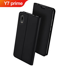 Leather Case Stands Flip Holder Cover for Huawei Y7 Prime (2019) Black