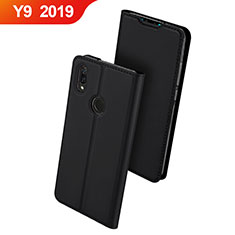 Leather Case Stands Flip Holder Cover for Huawei Y9 (2019) Black