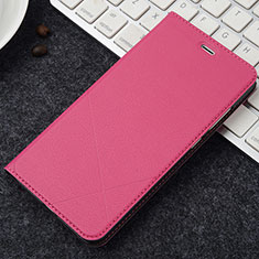 Leather Case Stands Flip Holder Cover for Oppo A3 Hot Pink