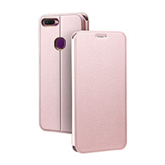 Leather Case Stands Flip Holder Cover for Oppo AX7 Rose Gold