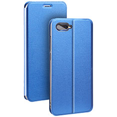 Leather Case Stands Flip Holder Cover for Oppo K1 Blue