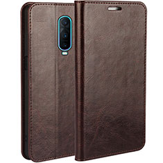 Leather Case Stands Flip Holder Cover for Oppo RX17 Pro Brown