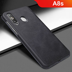 Leather Case Stands Flip Holder Cover for Samsung Galaxy A8s SM-G8870 Black