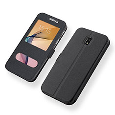 Leather Case Stands Flip Holder Cover for Samsung Galaxy J5 (2017) SM-J750F Black