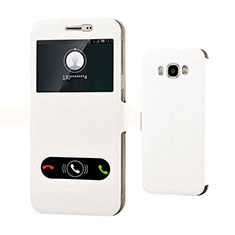 Leather Case Stands Flip Holder Cover for Samsung Galaxy J7 (2016) J710F J710FN White
