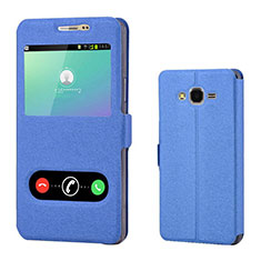 Leather Case Stands Flip Holder Cover for Samsung Galaxy On7 G600FY Blue