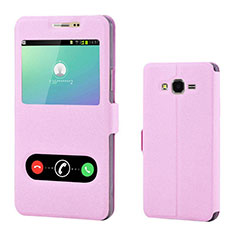 Leather Case Stands Flip Holder Cover for Samsung Galaxy On7 G600FY Pink