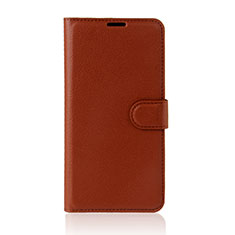 Leather Case Stands Flip Holder Cover for Wiko Wim Lite 4G Brown