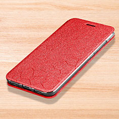 Leather Case Stands Flip Holder Cover for Xiaomi Mi Play 4G Red