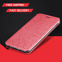 Leather Case Stands Flip Holder Cover L01 for Huawei Enjoy 9 Plus Red