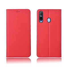 Leather Case Stands Flip Holder Cover L01 for Samsung Galaxy A8s SM-G8870 Red