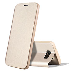 Leather Case Stands Flip Holder Cover L01 for Samsung Galaxy S7 Edge G935F Gold
