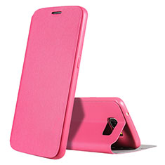 Leather Case Stands Flip Holder Cover L01 for Samsung Galaxy S7 Edge G935F Hot Pink