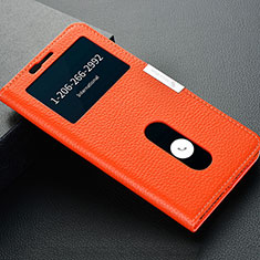 Leather Case Stands Flip Holder Cover L02 for OnePlus 5T A5010 Orange