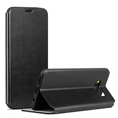 Leather Case Stands Flip Holder Cover P01 for Samsung Galaxy S8 Black