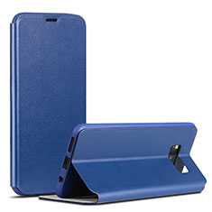 Leather Case Stands Flip Holder Cover P01 for Samsung Galaxy S8 Plus Blue