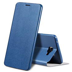 Leather Case Stands Flip Holder Cover S01 for Samsung Galaxy A9 Pro (2016) SM-A9100 Blue