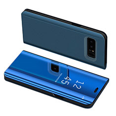 Leather Case Stands Flip Holder Cover S01 for Samsung Galaxy Note 8 Blue