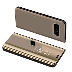 Leather Case Stands Flip Holder Cover S01 for Samsung Galaxy Note 8 Duos N950F Gold