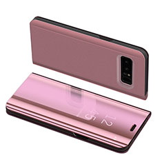 Leather Case Stands Flip Holder Cover S01 for Samsung Galaxy Note 8 Rose Gold
