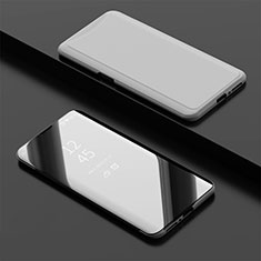 Leather Case Stands Flip Holder Mirror Cover for Oppo Find X Super Flash Edition Silver