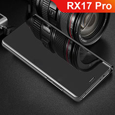 Leather Case Stands Flip Holder Mirror Cover for Oppo RX17 Pro Black