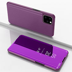 Leather Case Stands Flip Mirror Cover Holder for Apple iPhone 11 Pro Purple